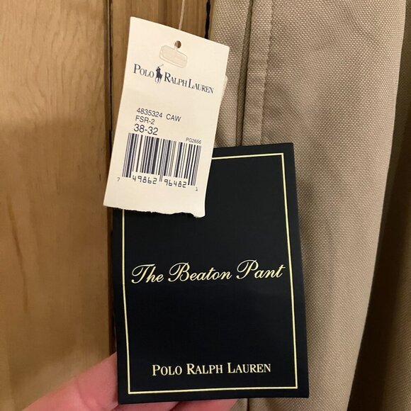 Polo Ralph Lauren Mens The Beaton Pant Pleated Dress Pants 38x32 Beige AN NWT - Picture 5 of 12